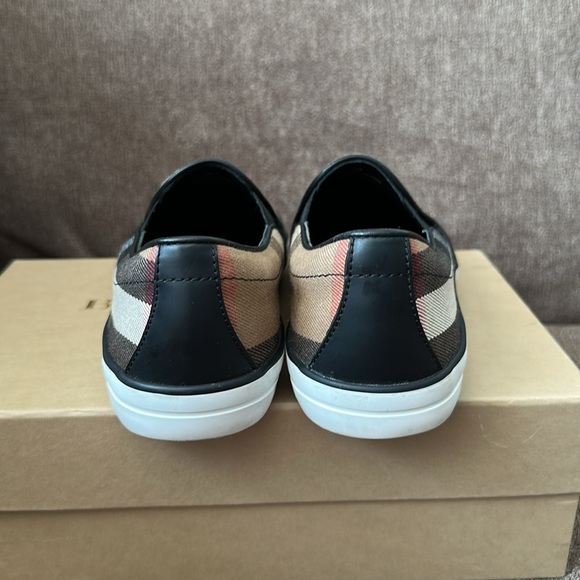 BURBERRY Multicolor Canvas And Leather Gauden Slip On Sneakers Size 38 - Picture 4 of 11